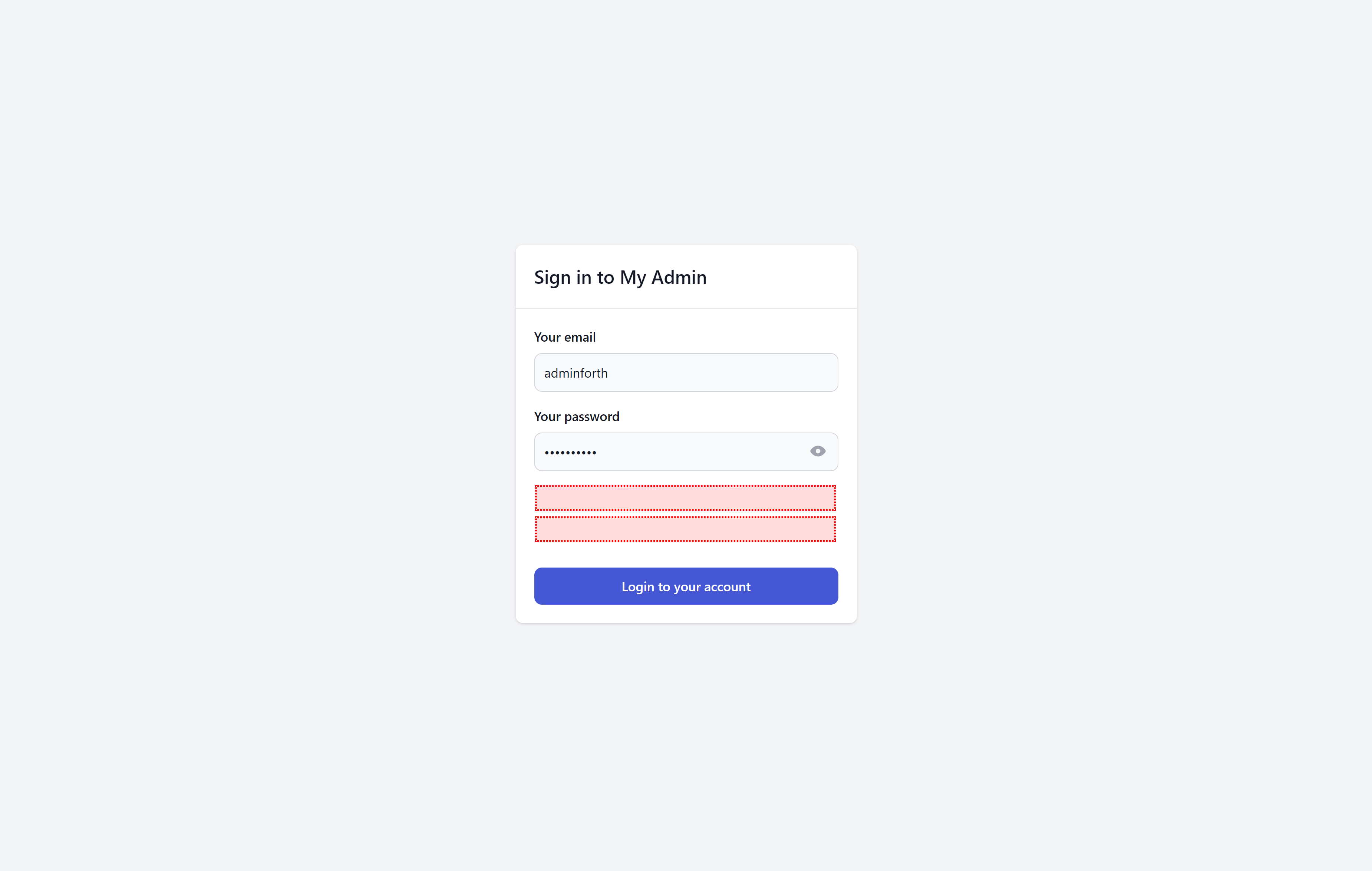 login Page Injections underInputs